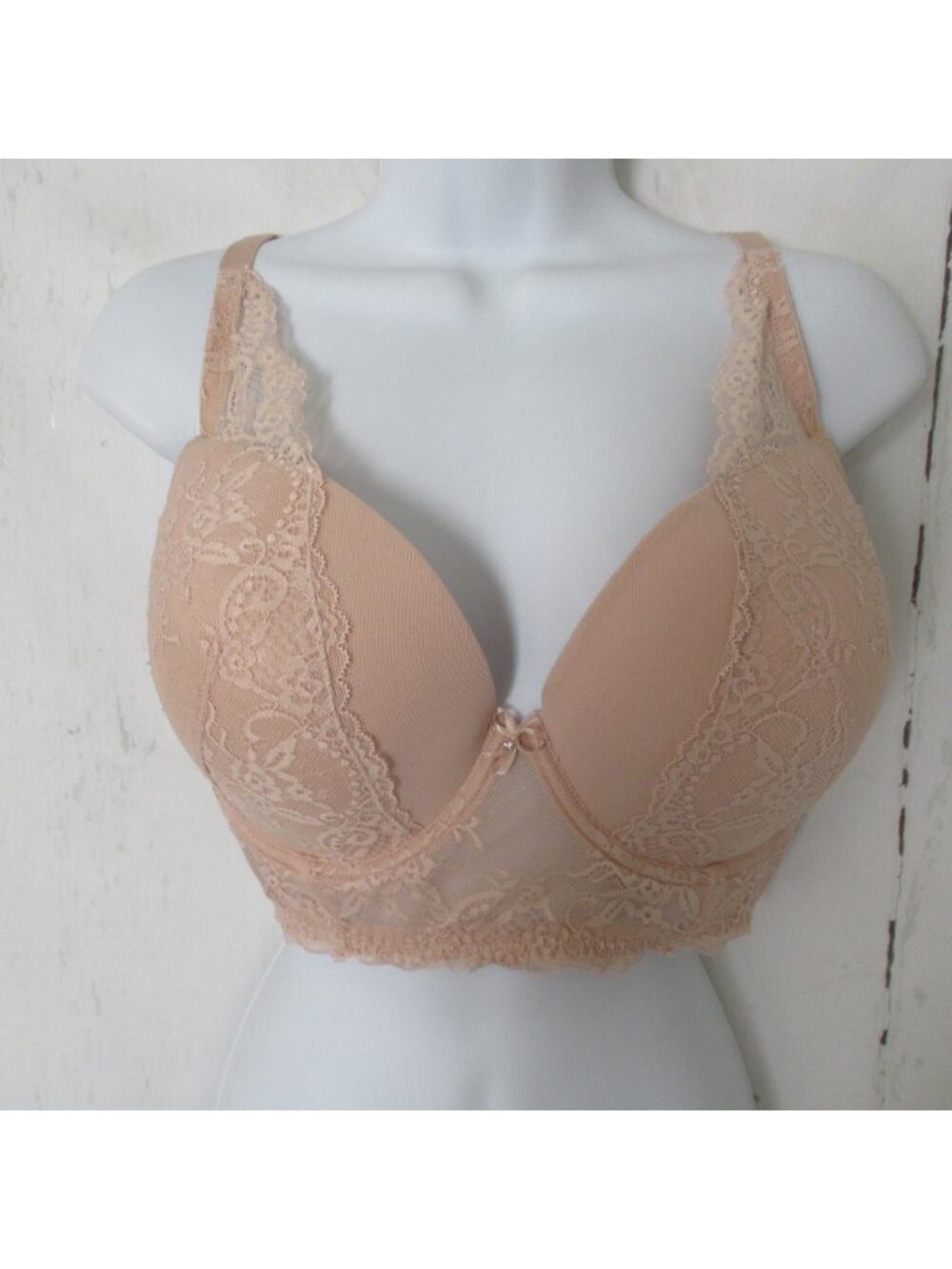 Parfait Bra 34H Pink Lace Longline Underwire Back Closure